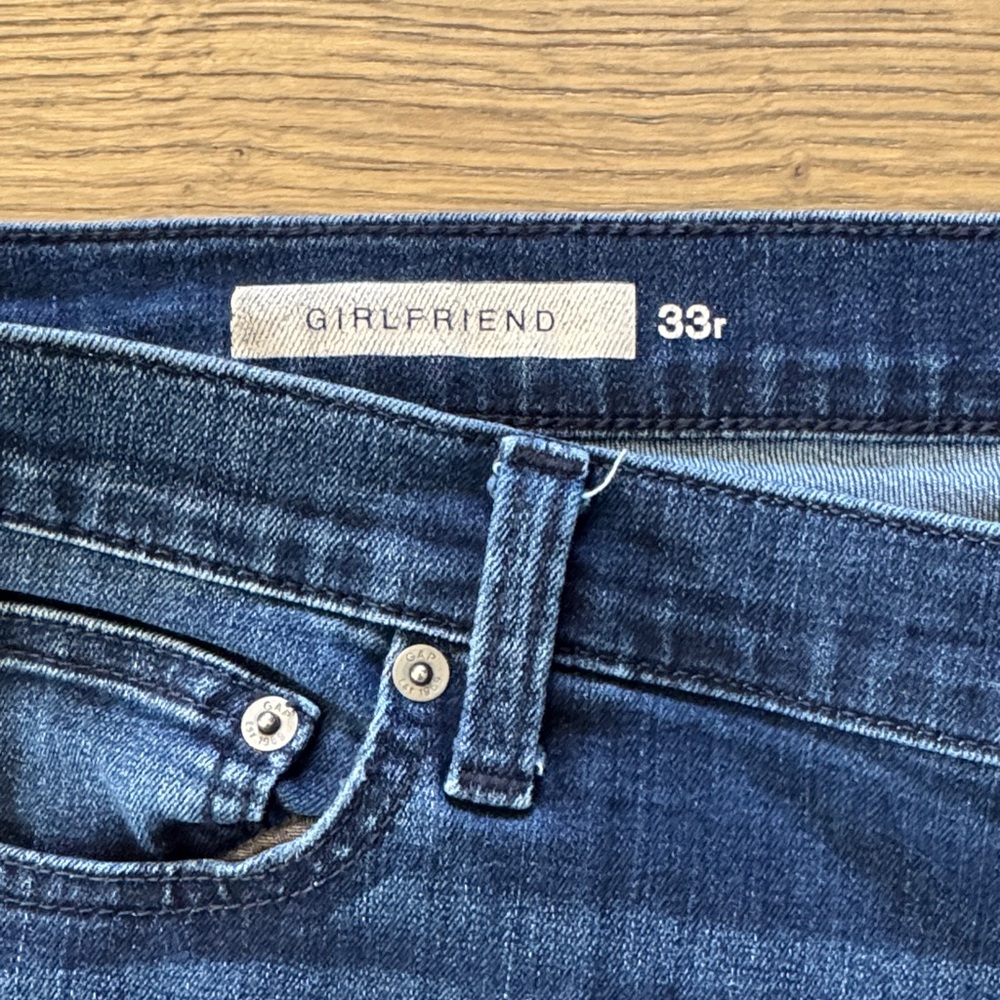 GAP Girlfriend Women's Dark Wash Blue Jeans - Picture 2 of 5